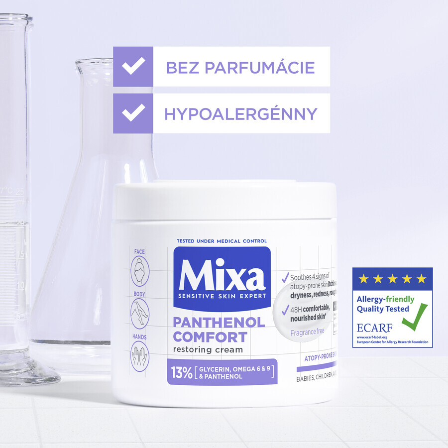 Mixa Panthenol Soin corporel régénérant pour les peaux à tendance atopique, 400 ml