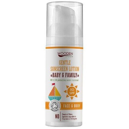 Cuchara de Madera Bebé y Familia Crema Solar SPF30, 50 ml