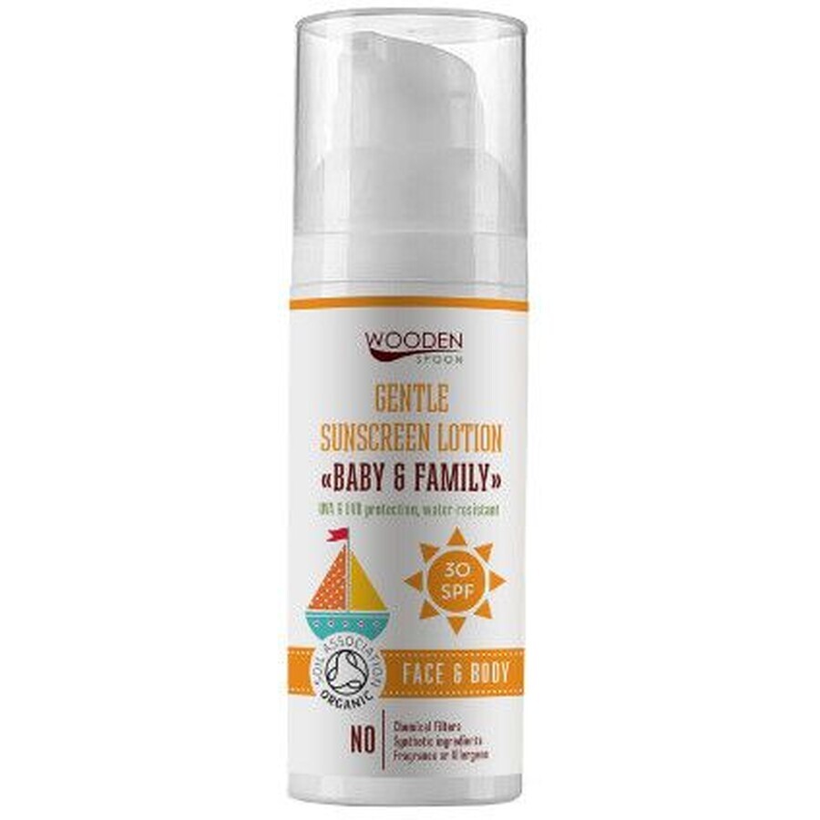 Cuchara de Madera Bebé y Familia Crema Solar SPF30, 50 ml