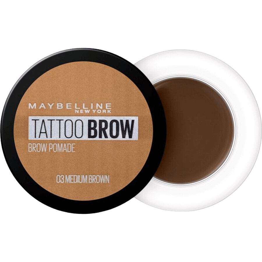 Maybelline New York Tatoo Brow Gel Wenkbrauw Pomade 03 Medium Bruin 4 g