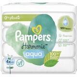 Pampers Harmonie Aqua Toallitas Húmedas Sin Plástico 4 x 48 pcs