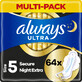 Compresas higi&#233;nicas Always Ultra Secure Night Extra con alas 64 unidades