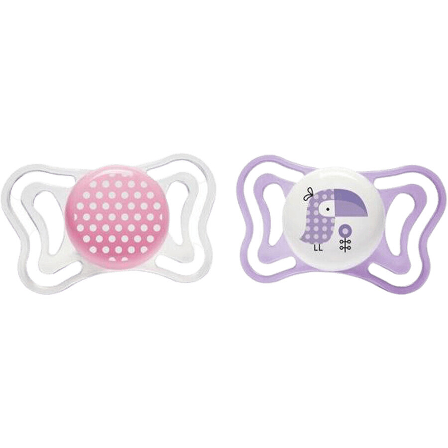 Chicco Physio Light Silicone Dots/Tukan Suzetă 2-6m+ 2 buc