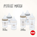 Nuk Perfect Match bottle with temperature control, gray 150 ml