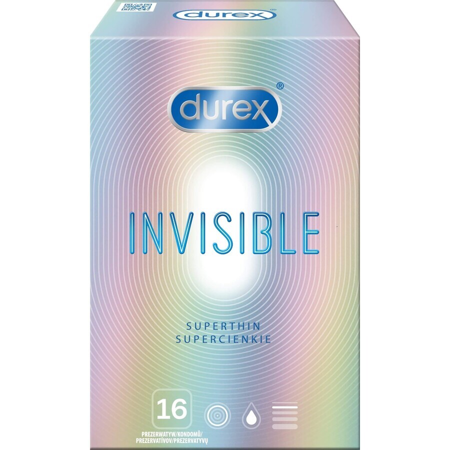 Durex Invisible Invisible Préservatifs Extra Fins Extra Sensibles 16 pièces