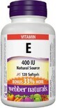 Webber Naturals Vitamina E 400 IU fuente natural BONUS 120 c&#225;psulas