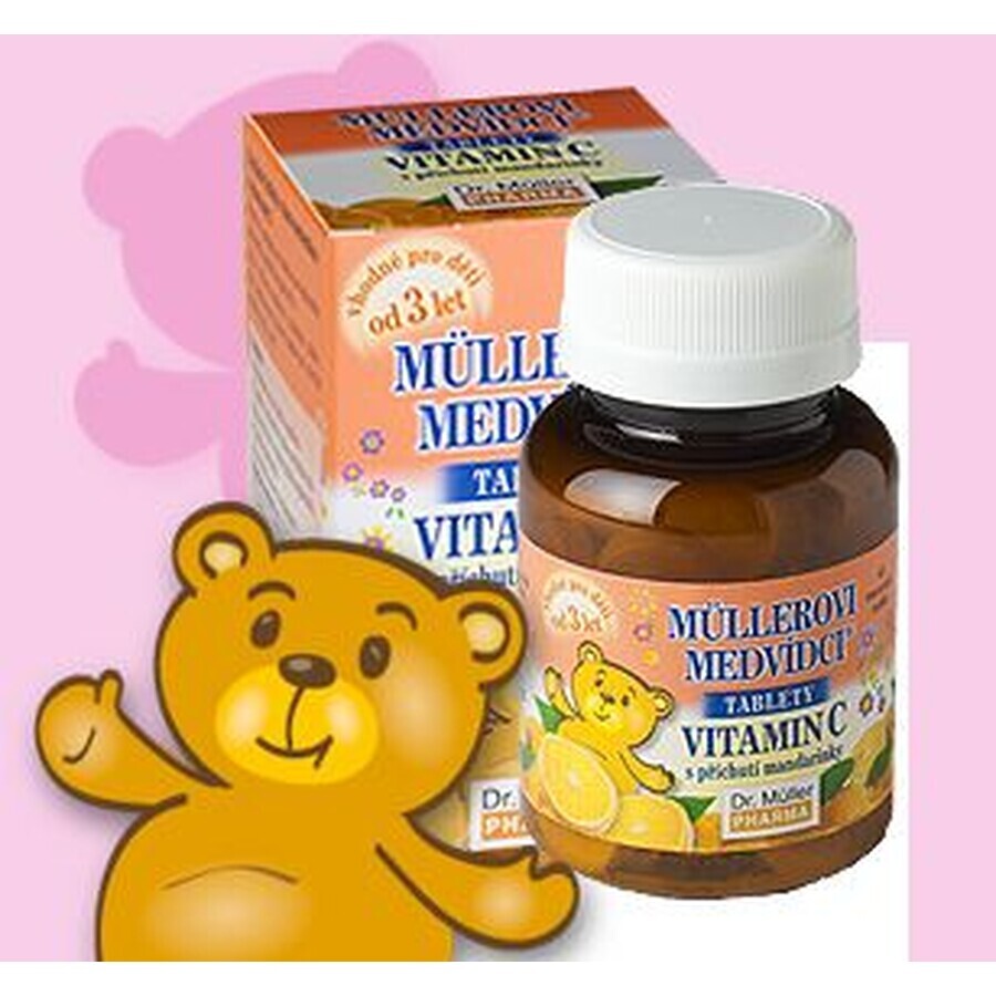 Dr. Muller Müller Müller's Teddy Bears® Comprimés à sucer au goût de mandarine et à la vitamine C 45 pièces