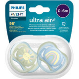 Philips Avent Ultra Air Soother Image 0-6m Baby (Rainbow) 2 pz.