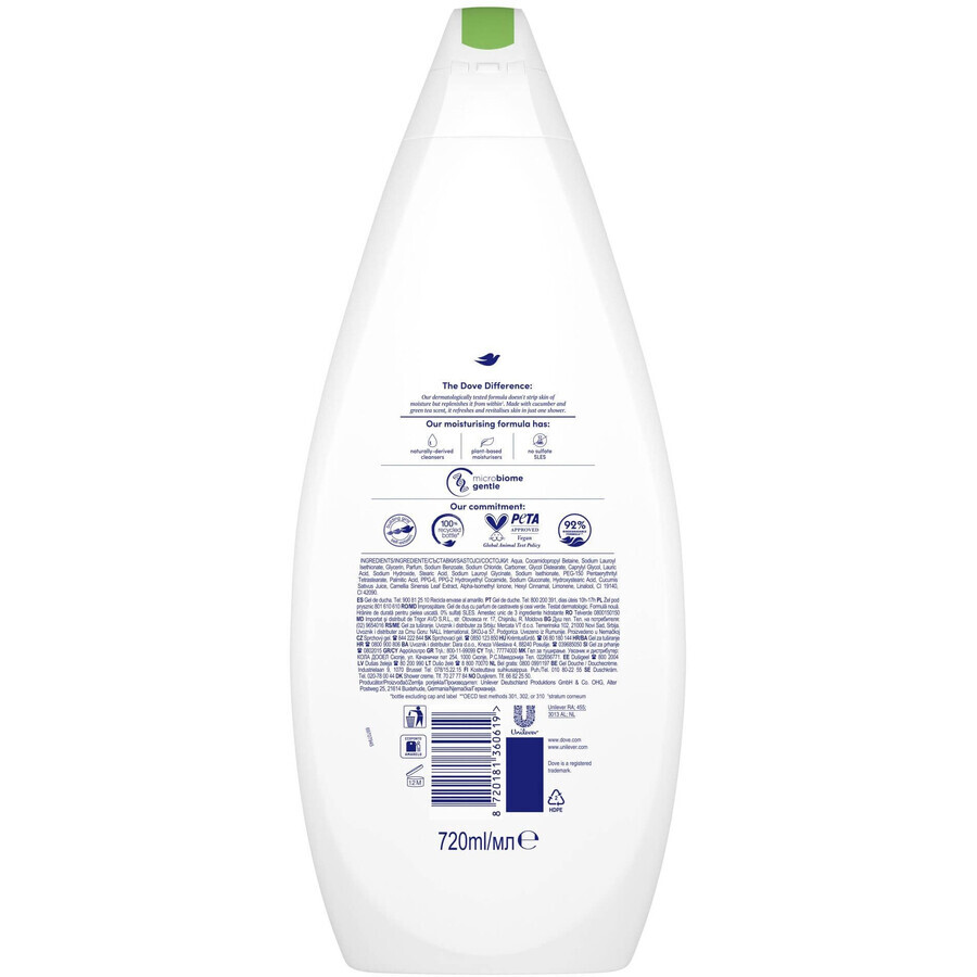 Dove Gel de Ducha Refrescante con Pepino 250 ml