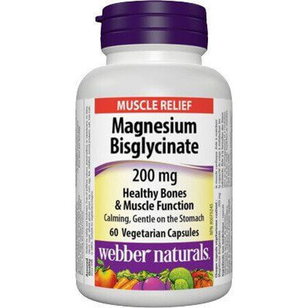 Webber Naturals Magnesiu bisglicinat 200mg, 60 capsule