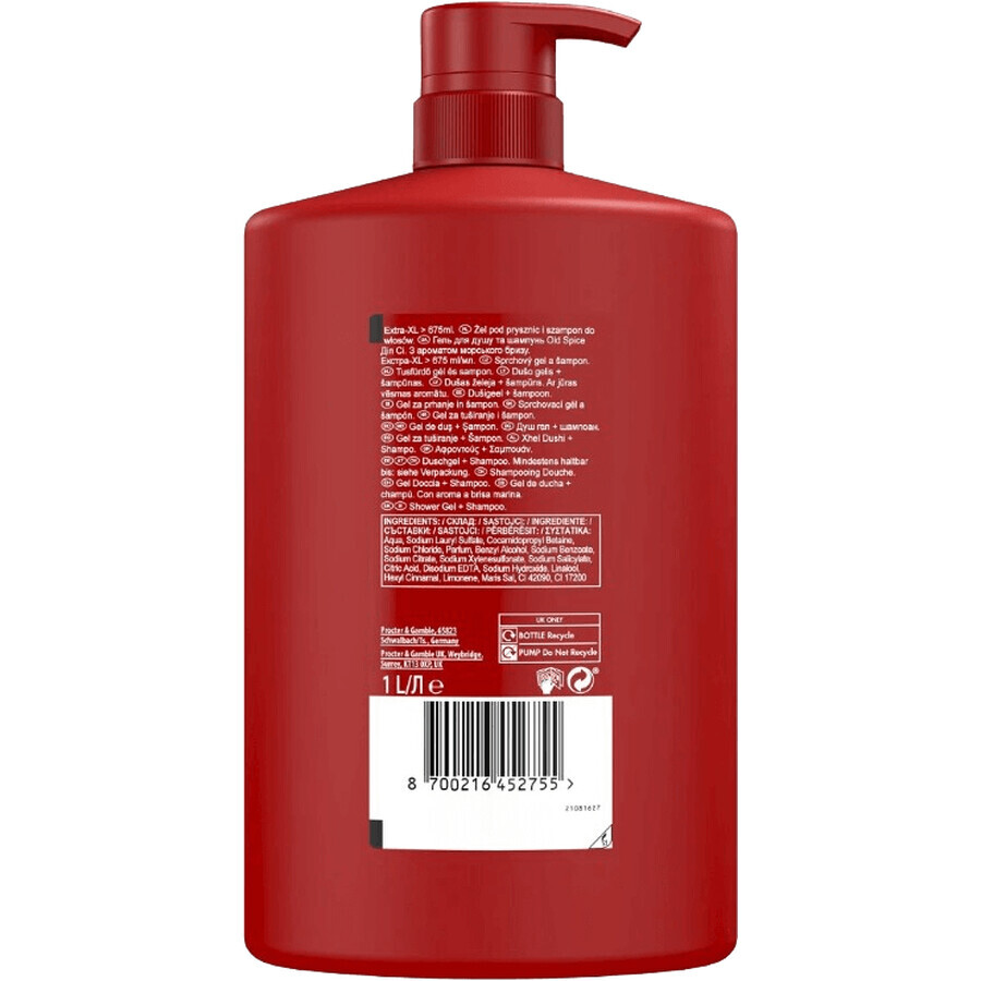 Old Spice Deep Sea EXTRA XL 3in1 Duschgel und Shampoo 1000 ml