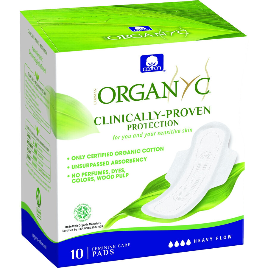 Organyc Serviettes hygiéniques en coton biologique 10 pcs