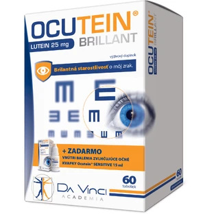 Ocutein BRILLANT Luteína 25 mg - DA VINCI 60 cápsulas + Colirio Sensitive 15 ml gratis