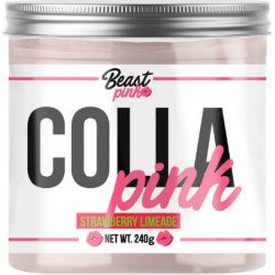 GymBeam BeastPink Colla Roz Căpșuni-lemonadă 240 g