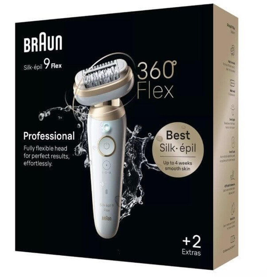 Braun Silk-épil 9 Flex, Epilatore 9-011 3D, bianco/giallo