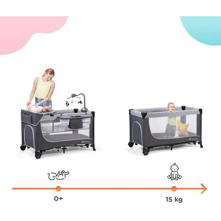 Kinderkraft Leody lit de voyage avec accessoires Leody Grey