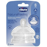 Chicco Soother senzație naturală 6m+ silicon. pentru terci 2 buc