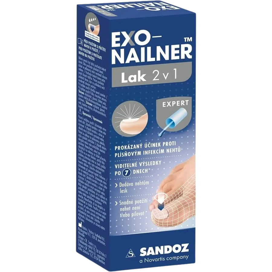 Exo-Nailer 2 in 1 lacquer, 5 ml, Sandoz
