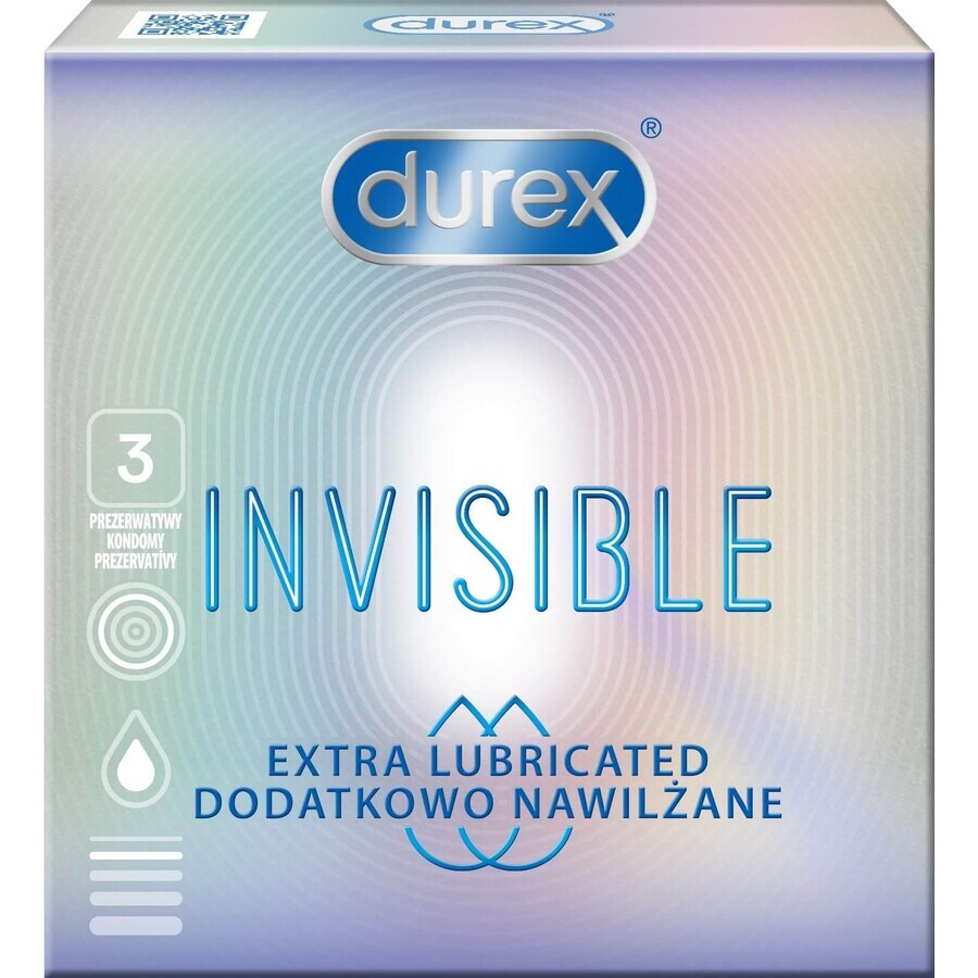 Durex Invisible Extra Lubricated Condoms Invisible Extra 3 pcs