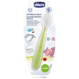 Lingură moale din silicon Chicco 6m+ verde