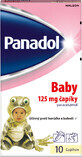 Panadol Baby supositorios 125mg para la fiebre y el dolor en ni&#241;os 10 unid.