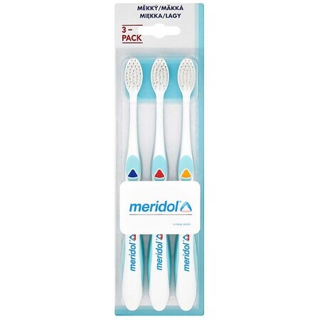 Meridol cepillo de dientes suave 3 piezas