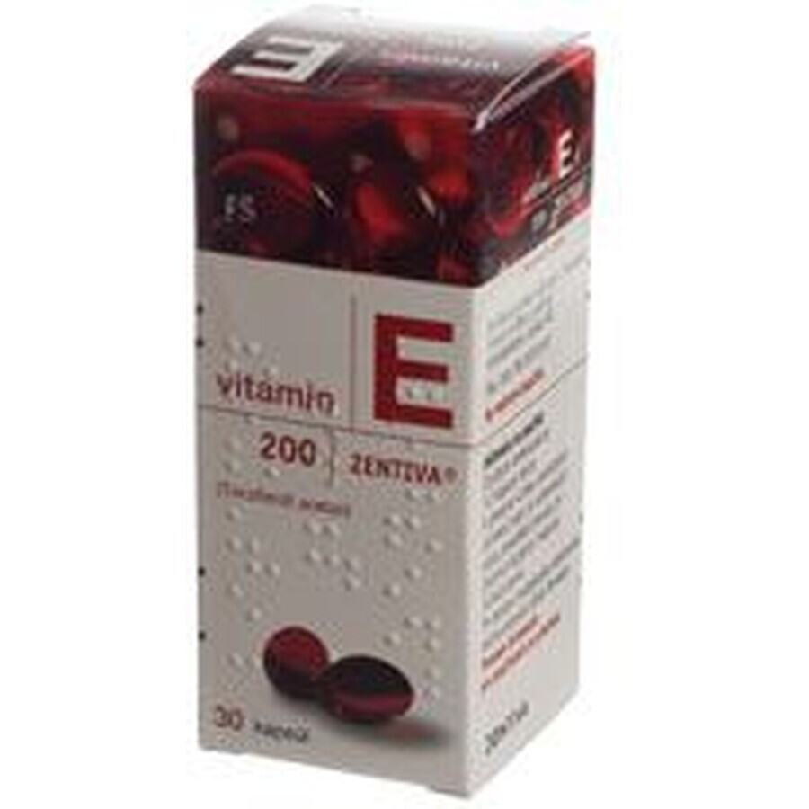 Vitamina E Zentiva 200, 30 cápsulas blandas