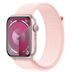 Apple Watch Series 9 GPS 45mm aluminum case with sport strap, pink