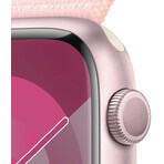 Apple Watch Series 9 GPS 45mm aluminum case with sport strap, pink