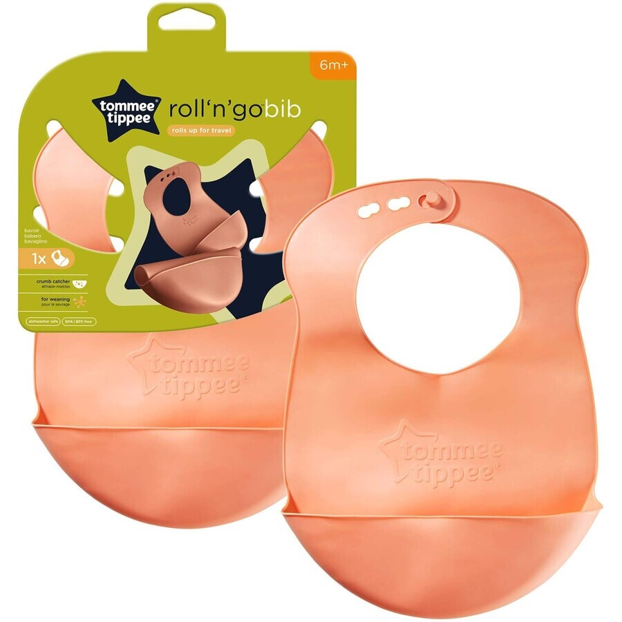 Babero para bebé Tommee Tippee, 6m+, verde o naranja