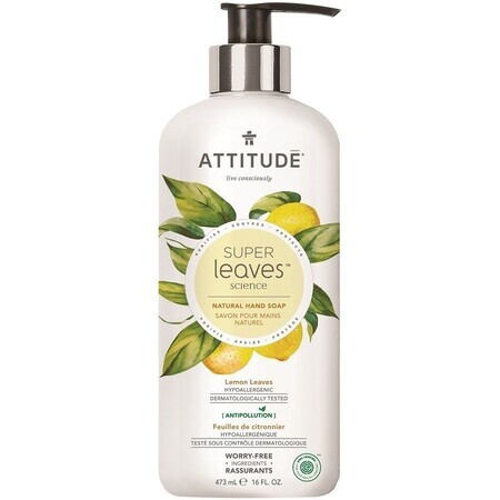 Attitude Super Leaves savon à main détoxifiant aux feuilles d'agrumes 473 ml