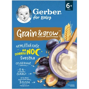 Gerber prugna Porridge di avena senza latticini con grano e avena 200 g