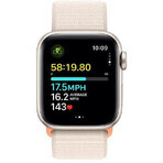 Apple Watch SE GPS 44mm carcasă din aluminiu cu buclă sport, Starlight