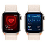 Apple Watch SE GPS 44mm carcasă din aluminiu cu buclă sport, Starlight