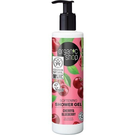 Gel douche trempant Organic Shop, cerise et canneberge 280 ml