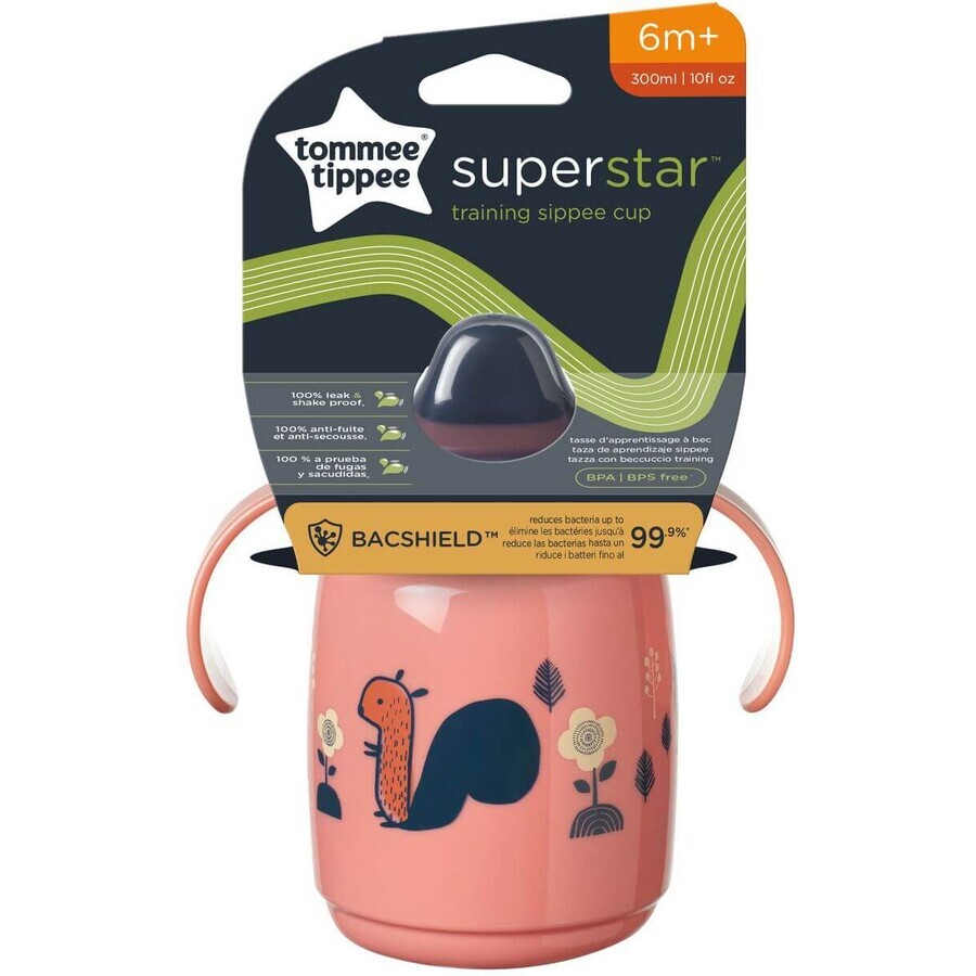 Tommee Tippee Tippee Superstar Sippee 6m+ Non-Drip Cup, pink 300 ml