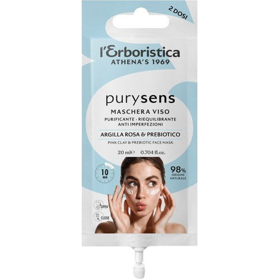 Erboristica Cleansing face mask with rose clay 2 x 10 ml