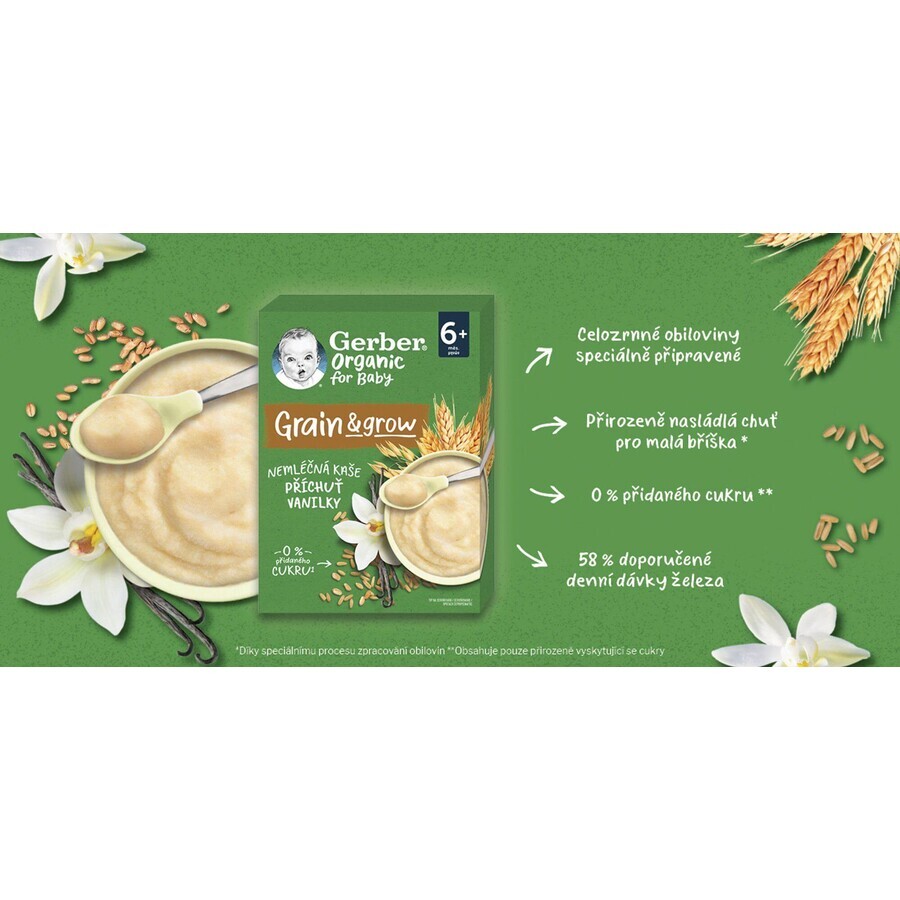 Gerber Organic Porridge bio sans produits laitiers à la vanille 200 g