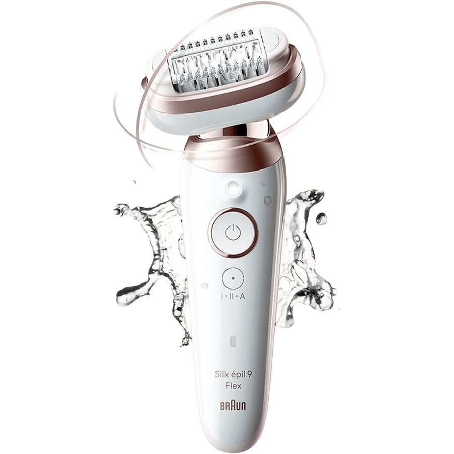 Braun Silk-épil 9 Flex, Epilatore 9-360 3D bianco/rosa