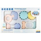 Canpol kids Primer juego de sonajeros con dientes Pastel 4 pcs