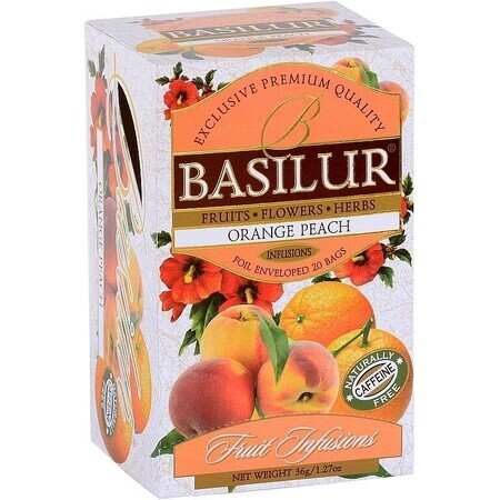 Basilur Fruta Naranja Melocotón Té 20 x 1,8 g