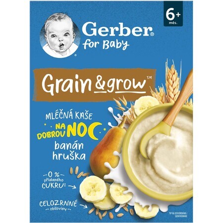 Gerber Porridge de nuit au blé et à l'avoine avec banane et poire 200 g