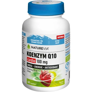 NatureVia KOENZYM Q10 cardio 100 mg, vitamine B1+E, seleniu 60 capsule