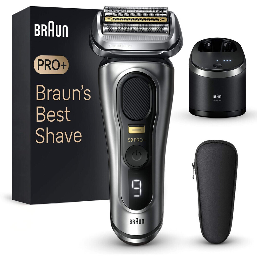 Braun Series 9 PRO+ Elektrorasierer, SmartCare, Nass & Trocken, 9567cc, silber