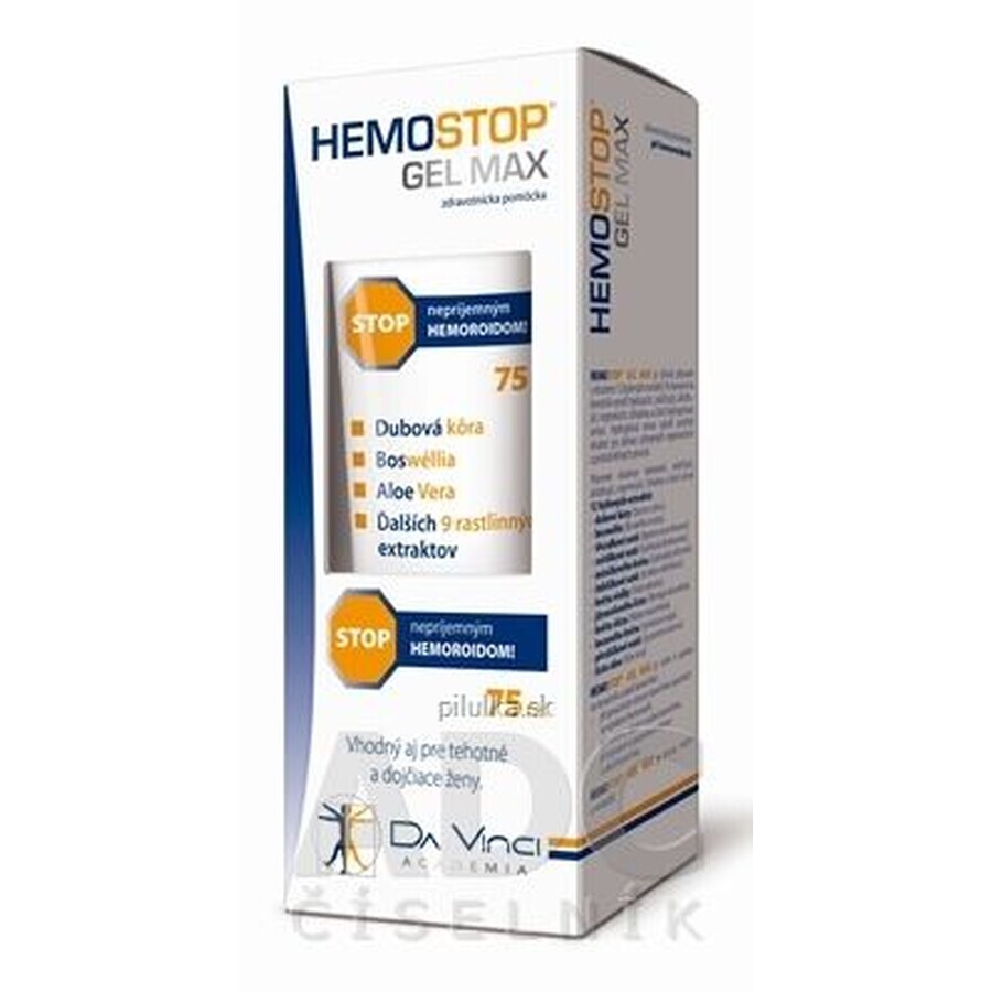 Hemostop GEL MAX - DA VINCI Stop hemorroides 75 ml