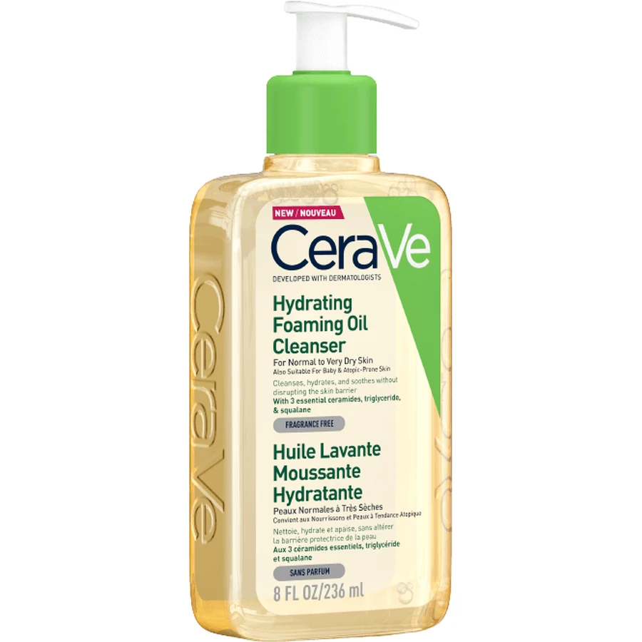 CeraVe Moisturizing Foaming Cleansing Oil cu 3 ceramide și lipide esențiale 236 ml