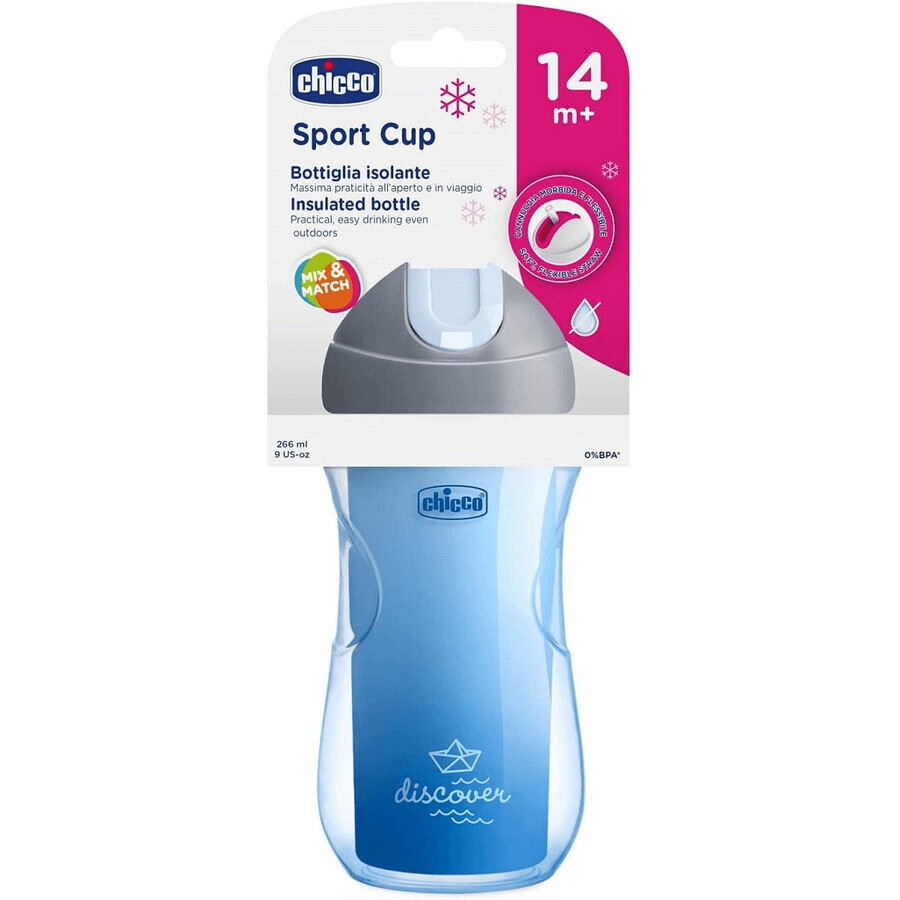 Chicco Mug Sport termo cu pai albastru 14m+ 266 ml