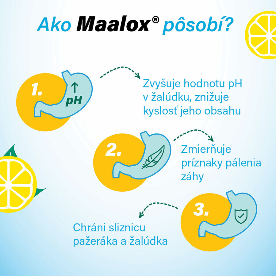 Maalox sin azúcar con limón masticable 40 comprimidos