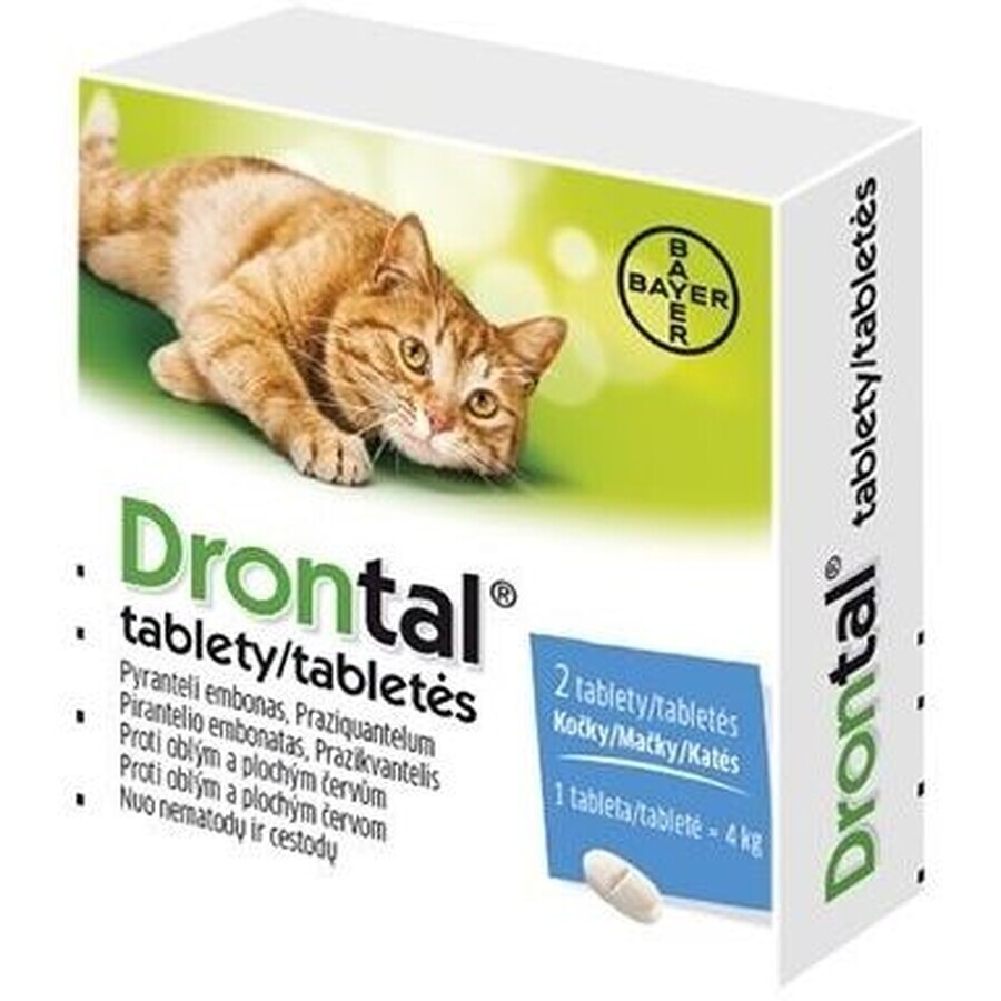 Drontal pentru pisici comprimate 2 comprimate