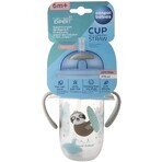 Canpol baby Non-flowing straw cup with weight 6m+ Exotic animals gray 270 ml